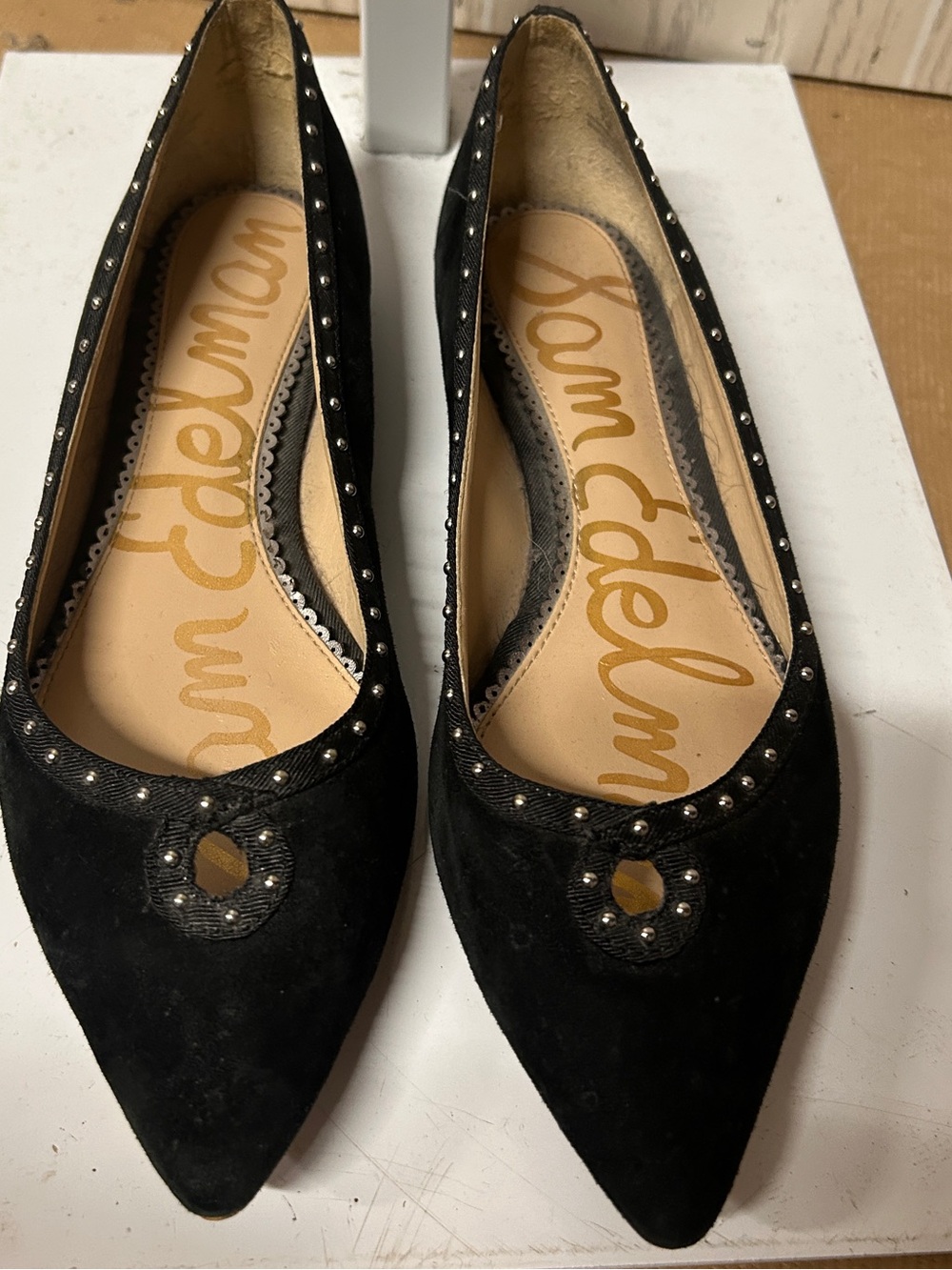 Sam Edelman Rini pointed-toe black suede flats Size 7 - Picture 3 of 6